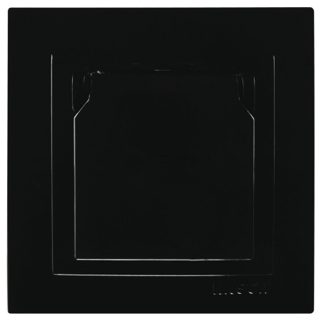 Розетка Nilson Touran с заземлением и крышкой черная (24221018) фото