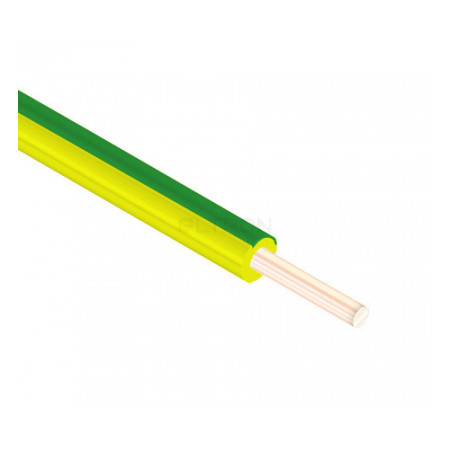 Провод Одескабель ПВ-1 10 мм² зелено-желтый установочный медный жесткий (ГОСТ) фото