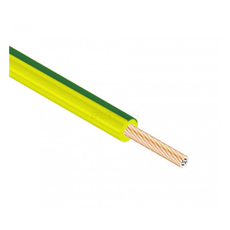 Провод Одескабель ПВ-3 0,75 мм² зелено-желтый установочный медный гибкий (ГОСТ) фото