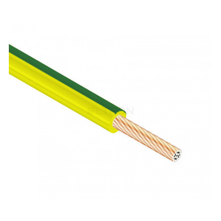 Провід Одескабель ПВ-3 нг-LS 1,5 мм² зелено-жовтий установчий мідний гнучкий (ГОСТ) фото