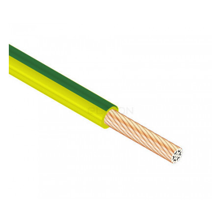 Провод ЗЗЦМ ПВ-3 10 мм² желто-зеленый установочный с медными жилами гибкий (ГОСТ) фото