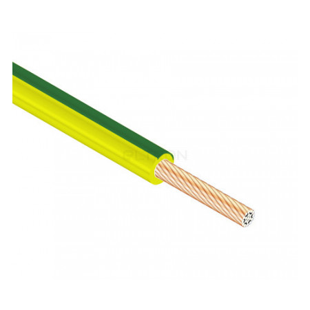 Провод Одескабель ПВ-3 2,5 мм² зелено-желтый установочный медный гибкий (ГОСТ) фото