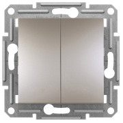 Выключатель Schneider Electric Asfora 2-клавишный проходной (переключатель) бронза мини-фото