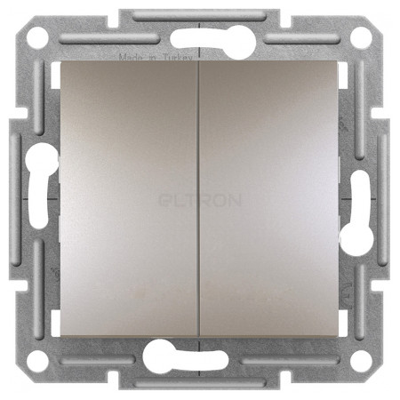 Выключатель Schneider Electric Asfora 2-клавишный проходной (переключатель) бронза (EPH0600169) фото