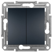 Выключатель Schneider Electric Asfora 2-клавишный проходной (переключатель) антрацит мини-фото
