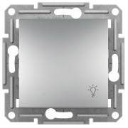 Выключатель Schneider Electric Asfora 1-клавишный кнопочный («свет») алюминий мини-фото