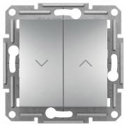 Выключатель Schneider Electric Asfora 2-клавишный для жалюзи алюминий мини-фото