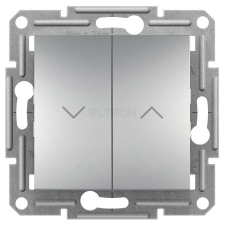 Выключатель Schneider Electric Asfora 2-клавишный для жалюзи алюминий (EPH1300161) фото