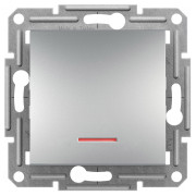 Вимикач Schneider Electric Asfora 1-клавішний з індикатором алюміній міні-фото