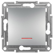 Выключатель Schneider Electric Asfora 1-клавишный проходной (переключатель) с индикатором алюминий мини-фото