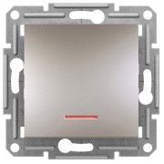 Вимикач Schneider Electric Asfora 1-клавішний прохідний (перемикач) з індикатором бронза міні-фото