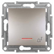 Выключатель Schneider Electric Asfora 1-клавишный кнопочный («звонок») с индикатором бронза мини-фото