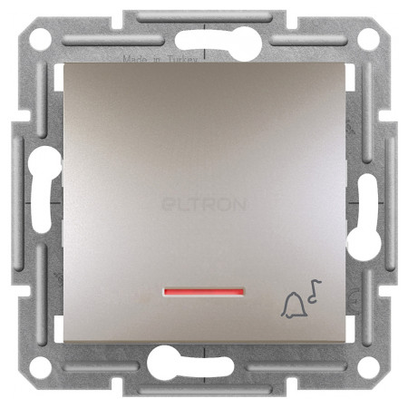 Вимикач Schneider Electric Asfora 1-клавішний кнопковий («дзвінок») з індикатором бронза (EPH1700169) фото
