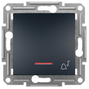 Выключатель Schneider Electric Asfora 1-клавишный кнопочный («звонок») с индикатором антрацит мини-фото