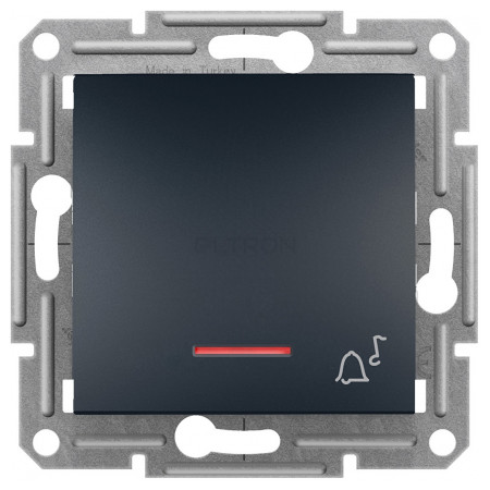 Выключатель Schneider Electric Asfora 1-клавишный кнопочный («звонок») с индикатором антрацит (EPH1700171) фото
