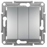Выключатель Schneider Electric Asfora 3-клавишный алюминий мини-фото