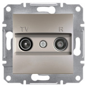 Розетка Schneider Electric Asfora TV-R прохідна (4 дБ) бронза міні-фото