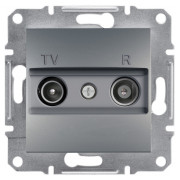 Розетка Schneider Electric Asfora TV-R прохідна (8 дБ) сталь міні-фото