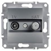 Розетка Schneider Electric Asfora TV-SAT прохідна (4 дБ) сталь міні-фото