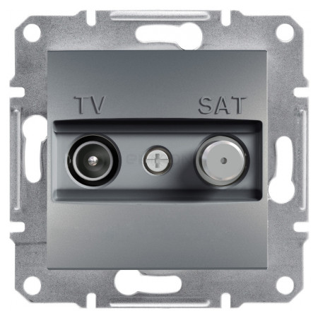 Розетка Schneider Electric Asfora TV-SAT прохідна (4 дБ) сталь (EPH3400262) фото