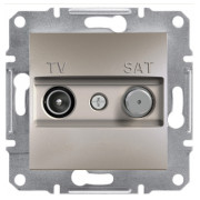 Розетка Schneider Electric Asfora TV-SAT прохідна (4 дБ) бронза міні-фото
