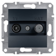 Розетка Schneider Electric Asfora TV-SAT прохідна (4 дБ) антрацит міні-фото