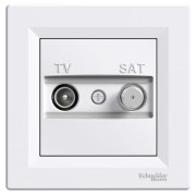 Розетка Schneider Electric Asfora TV-SAT прохідна (8 дБ) біла міні-фото