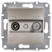 Розетка Schneider Electric Asfora TV-SAT прохідна (8 дБ) бронза міні-фото