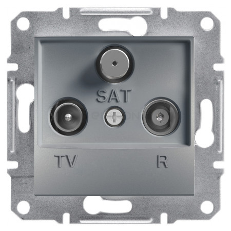 Розетка Schneider Electric Asfora TV-R-SAT кінцева (1 дБ) сталь (EPH3500162) фото