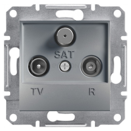 Розетка Schneider Electric Asfora TV-R-SAT прохідна (4 дБ) сталь (EPH3500262) фото