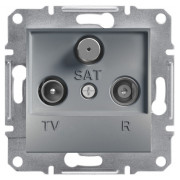 Розетка Schneider Electric Asfora TV-R-SAT прохідна (8 дБ) сталь міні-фото