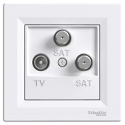 Розетка Schneider Electric Asfora TV-SAT-SAT кінцева (1 дБ) біла міні-фото