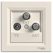 Розетка Schneider Electric Asfora TV-SAT-SAT кінцева (1 дБ) крем міні-фото
