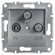 Розетка Schneider Electric Asfora TV-SAT-SAT кінцева (1 дБ) сталь міні-фото