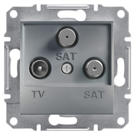 Розетка Schneider Electric Asfora TV-SAT-SAT кінцева (1 дБ) сталь (EPH3600162) фото
