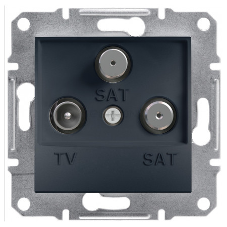 Розетка Schneider Electric Asfora TV-SAT-SAT кінцева (1 дБ) антрацит (EPH3600171) фото