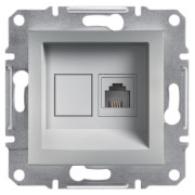 Розетка Schneider Electric Asfora телефонная (RJ11) алюминий мини-фото