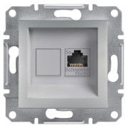 Розетка Schneider Electric Asfora компьютерная (RJ45, кат.5e UTP) алюминий мини-фото