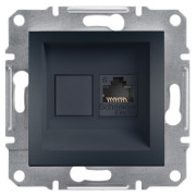 Розетка Schneider Electric Asfora компьютерная (RJ45, кат.6 UTP) антрацит мини-фото