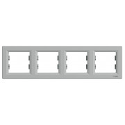 Рамка Schneider Electric Asfora 4-місна горизонтальна алюміній міні-фото