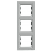 Рамка Schneider Electric Asfora 3-місна вертикальна алюміній міні-фото
