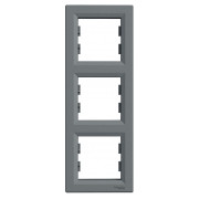 Рамка Schneider Electric Asfora 3-місна вертикальна сталь міні-фото
