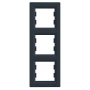 Рамка Schneider Electric Asfora 3-місна вертикальна антрацит міні-фото