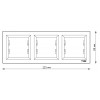 Рамка Schneider Electric Asfora 3-місна горизонтальна біла зображення 3 (габаритні розміри)
