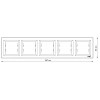 Рамка Schneider Electric Asfora 5-місна горизонтальна біла зображення 3 (габаритні розміри)