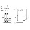 Автоматичний вимикач Schneider Electric ВА63 (Домовий) 3P 20А тип C 4,5кА зображення 3 (габаритні розміри)