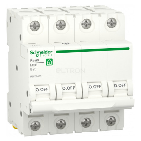 Автоматичний вимикач Schneider Electric Resi9 4P 25A тип B 6кА (R9F02425) фото