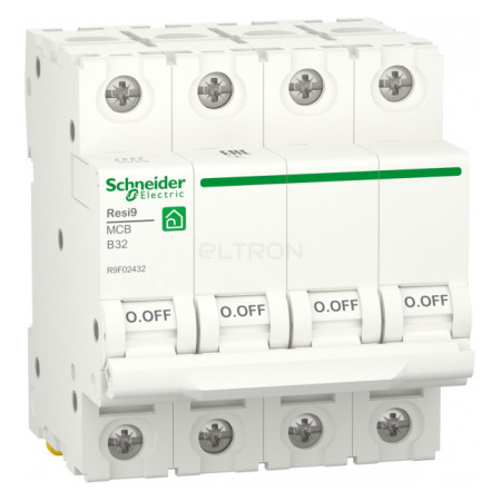 Автоматичний вимикач Schneider Electric Resi9 4P 32A тип B 6кА (R9F02432) фото