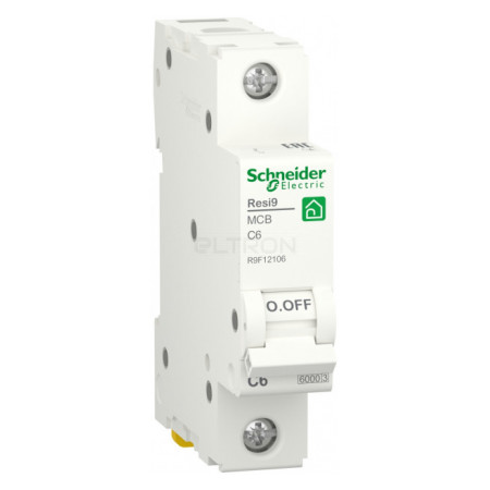 Автоматичний вимикач Schneider Electric Resi9 1P 6A тип C 6кА (R9F12106) фото