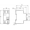 Диференційний автоматичний вимикач Schneider Electric EZ9 (Easy9) 1P+N 10А 30мА хар-ка C тип АC зображення 2 (габаритні розміри)